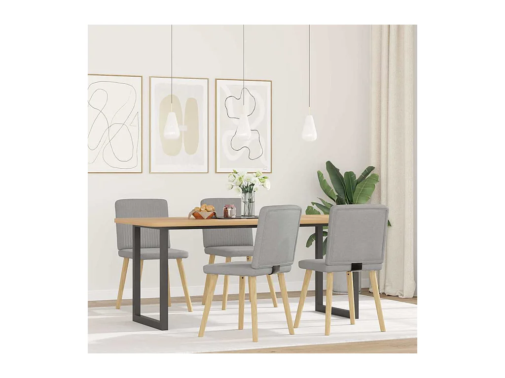 Chaises à manger lot de 4 gris nuage tissu
