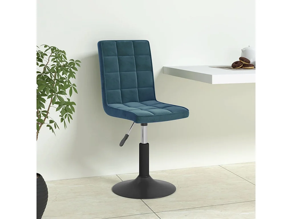 Chaises pivotantes à manger lot de 4 bleu velours