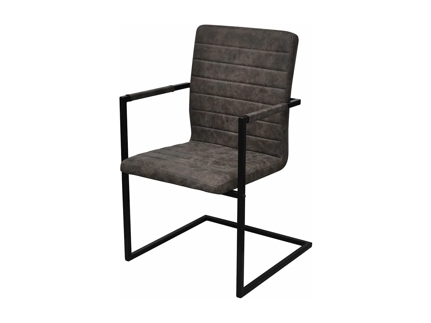 Chaises à manger cantilever lot de 4 marron similicuir