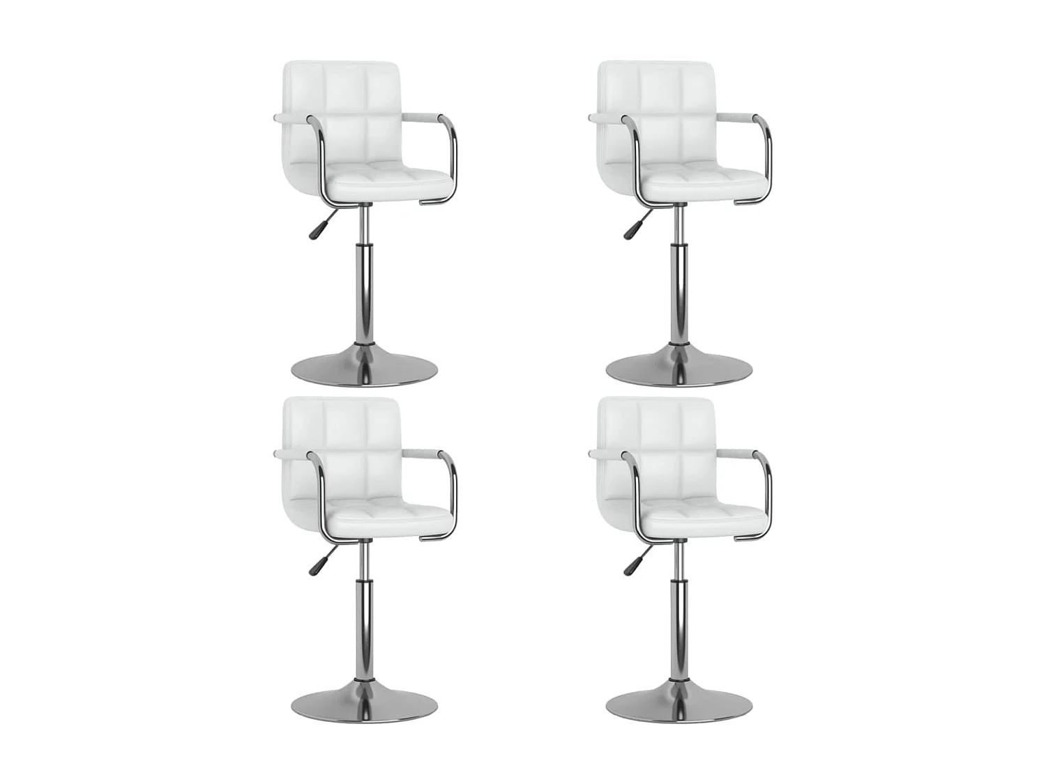 Chaises pivotantes à manger lot de 4 blanc similicuir