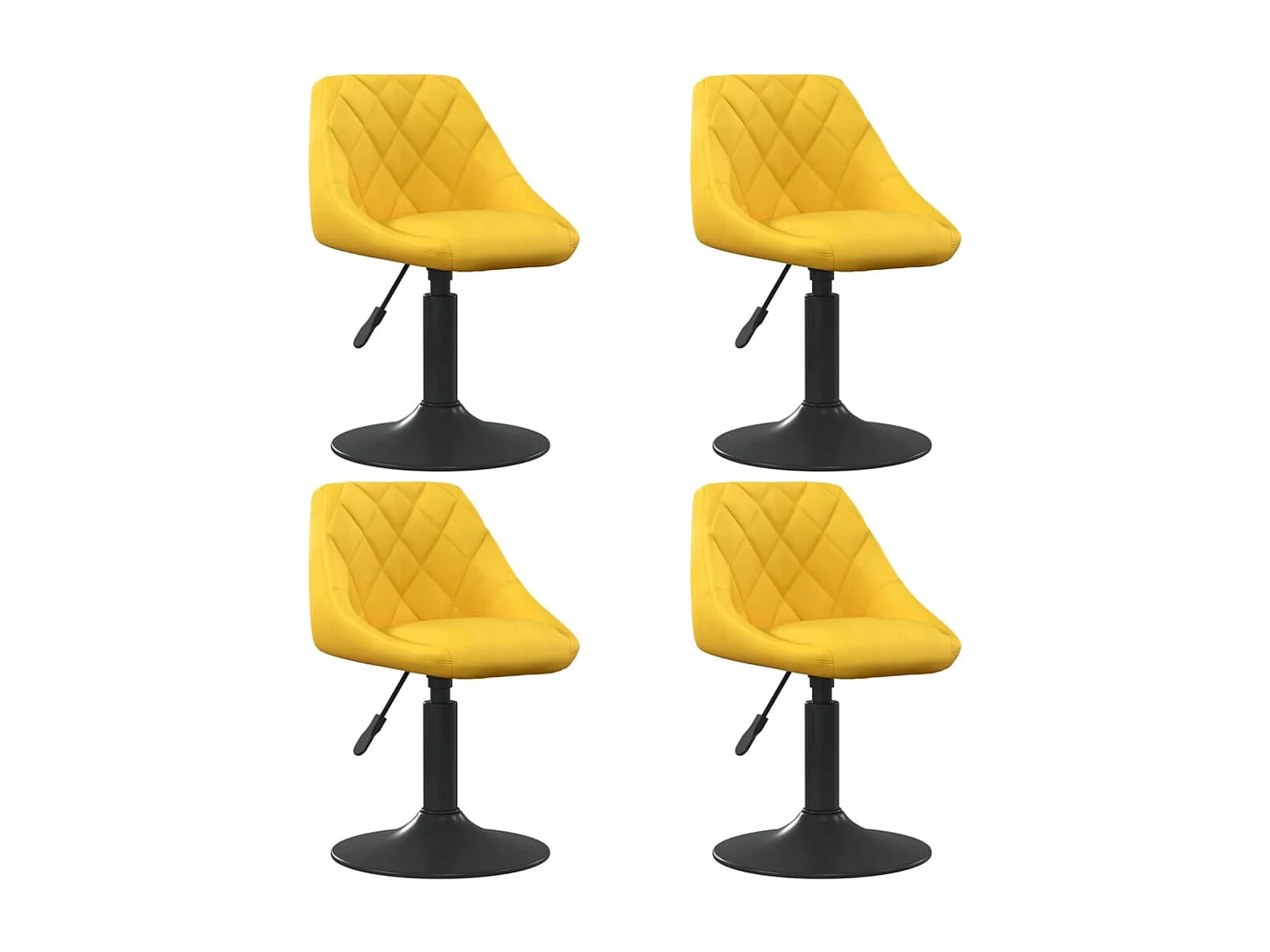 Chaises à manger pivotantes lot de 4 jaune moutarde velours