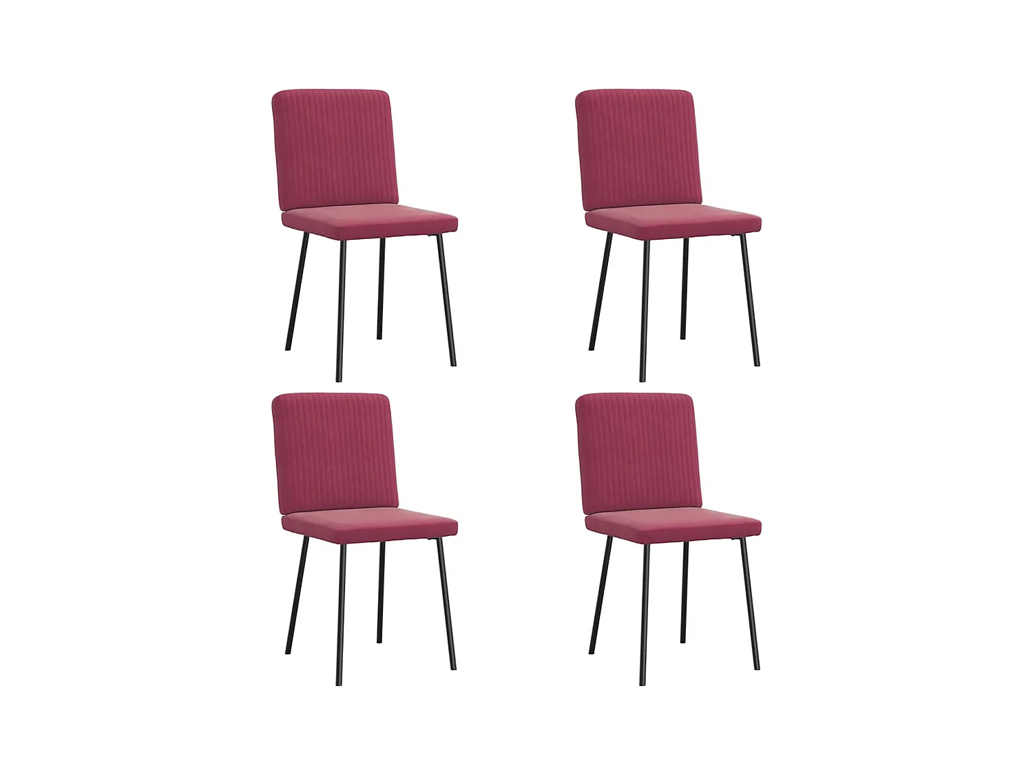 Sillas de comedor 4 unidades terciopelo rojo tinto