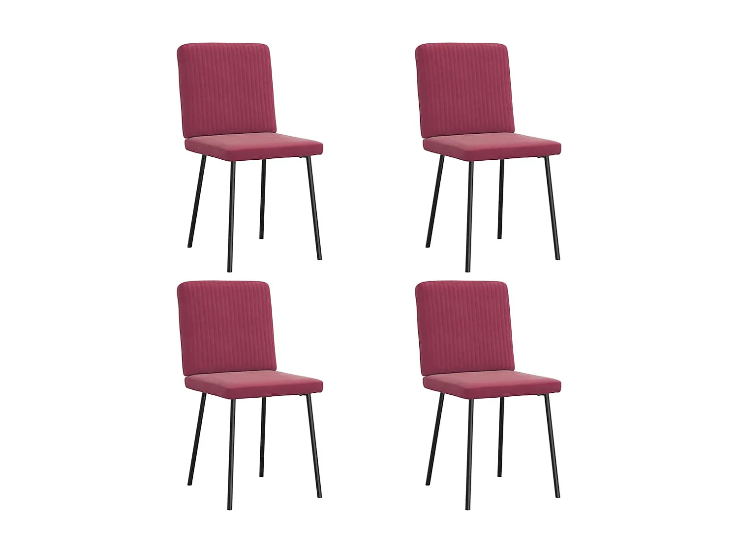 Chaises à manger lot de 4 Rouge bordeaux Velours