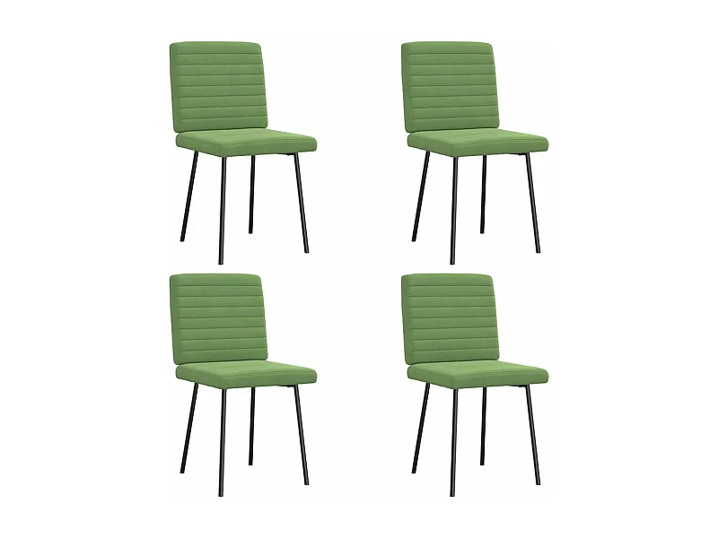 Chaises à manger lot de 4 vert clair velours