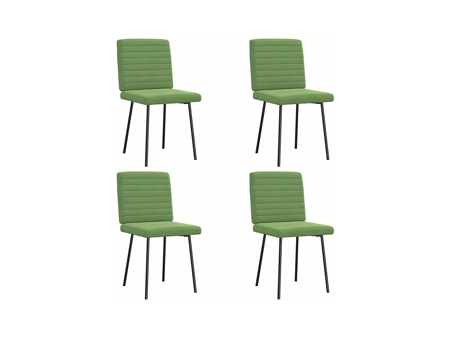 Chaises à manger lot de 4 vert clair velours
