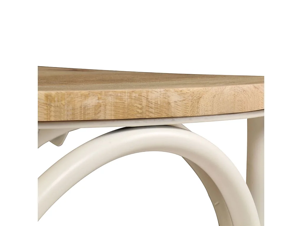 Chaises à dossier croisé lot de 2 blanc bois de manguier solide