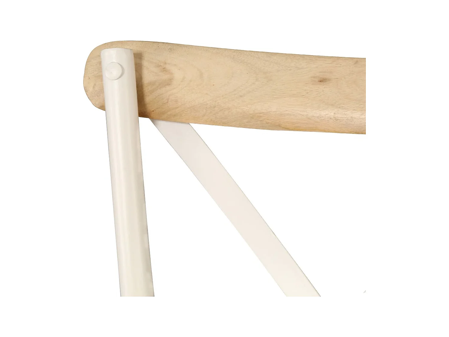 Chaises à dossier croisé lot de 2 blanc bois de manguier solide
