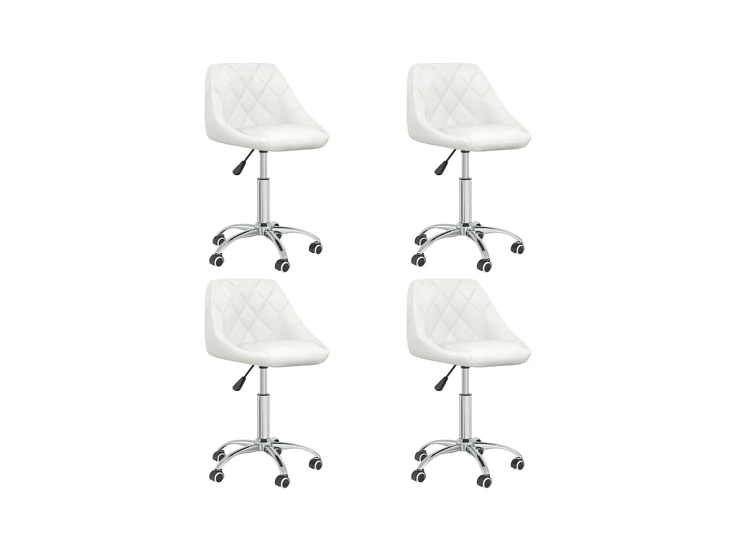 Chaises pivotantes à manger lot de 4 blanc similicuir