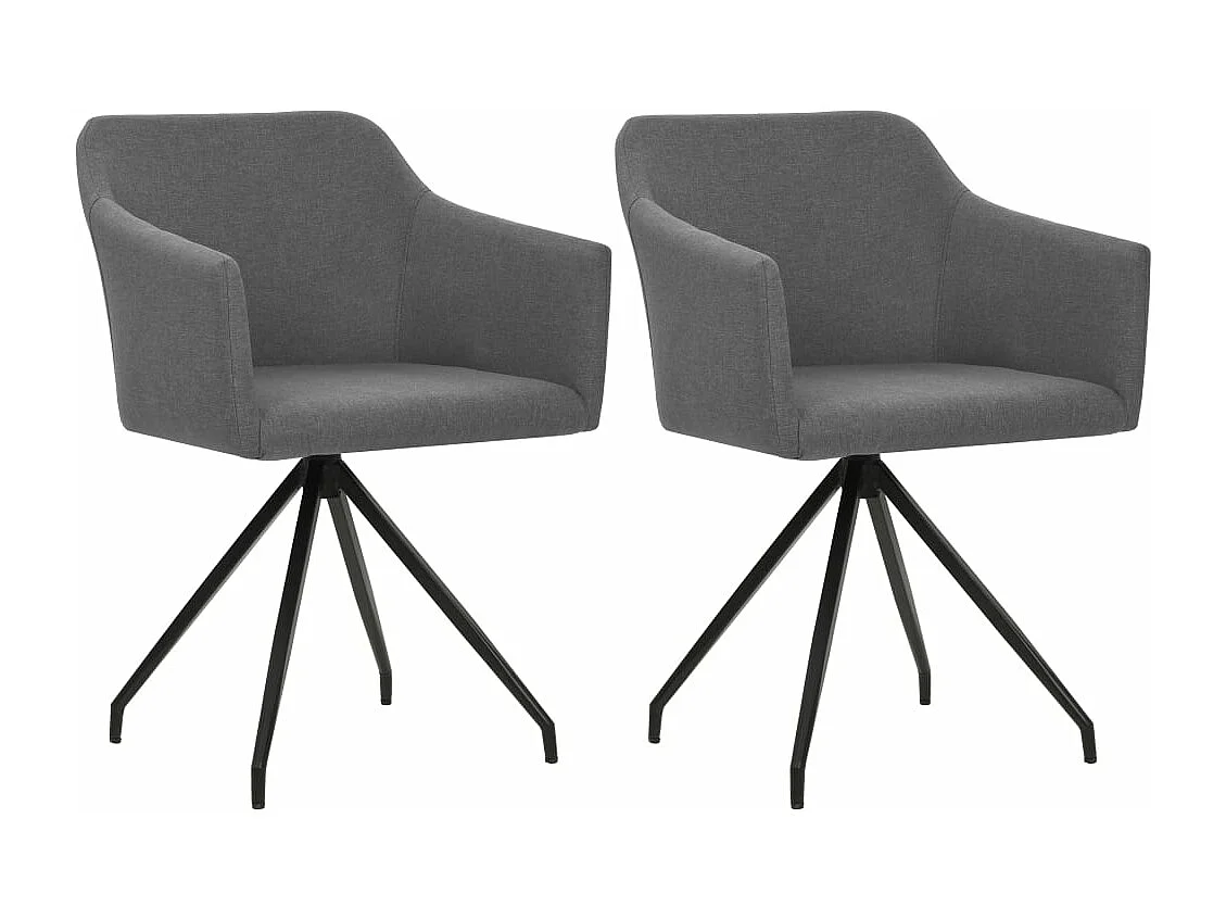 Sillas de comedor giratorias 2 unidades tela gris claro