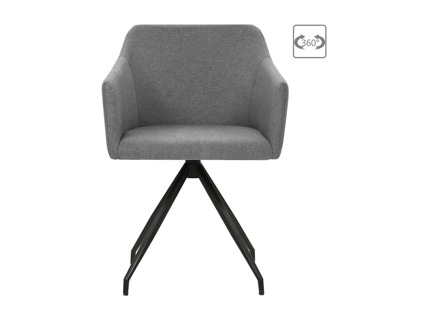 Sillas de comedor giratorias 2 unidades tela gris claro