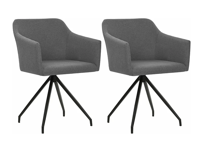 Eetkamerstoelen draaibaar 2 stukkenstof lichtgrijs