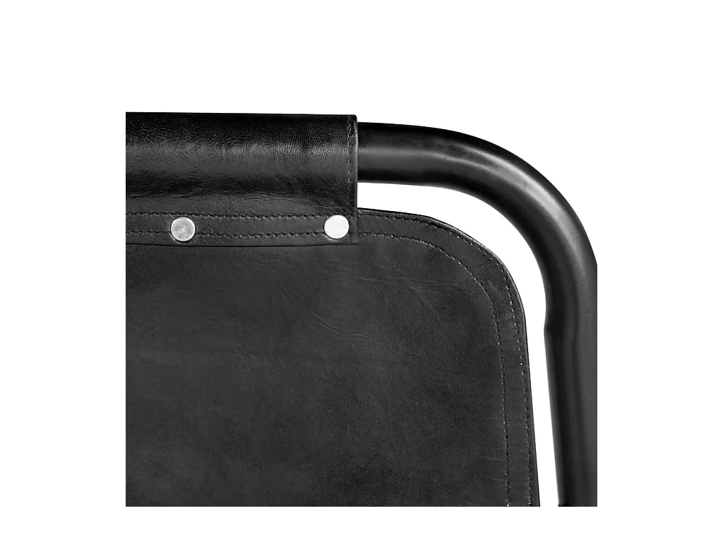 Chaises à manger lot de 4 noir cuir véritable