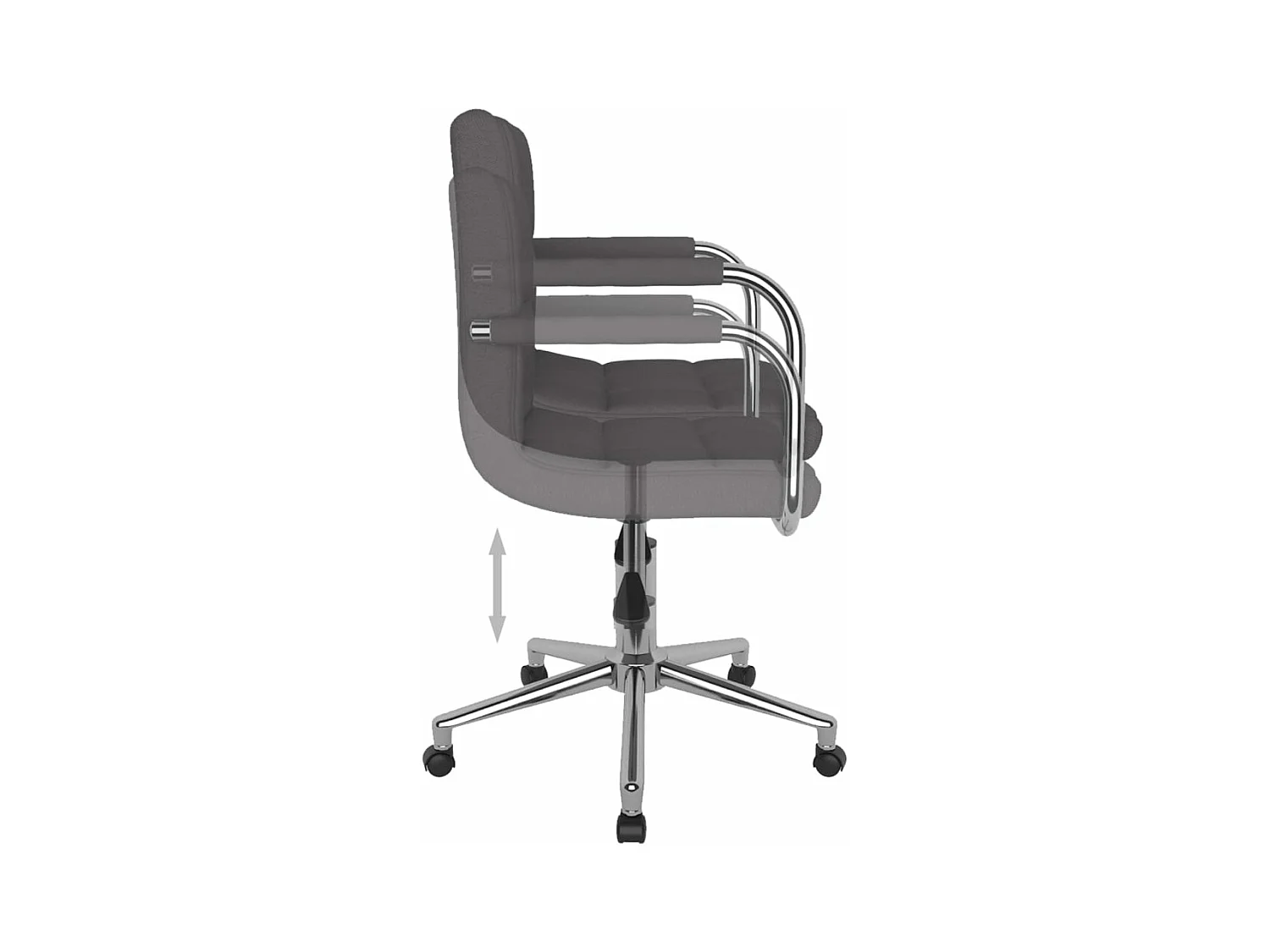 Chaise pivotante de salle à manger Taupe Tissu