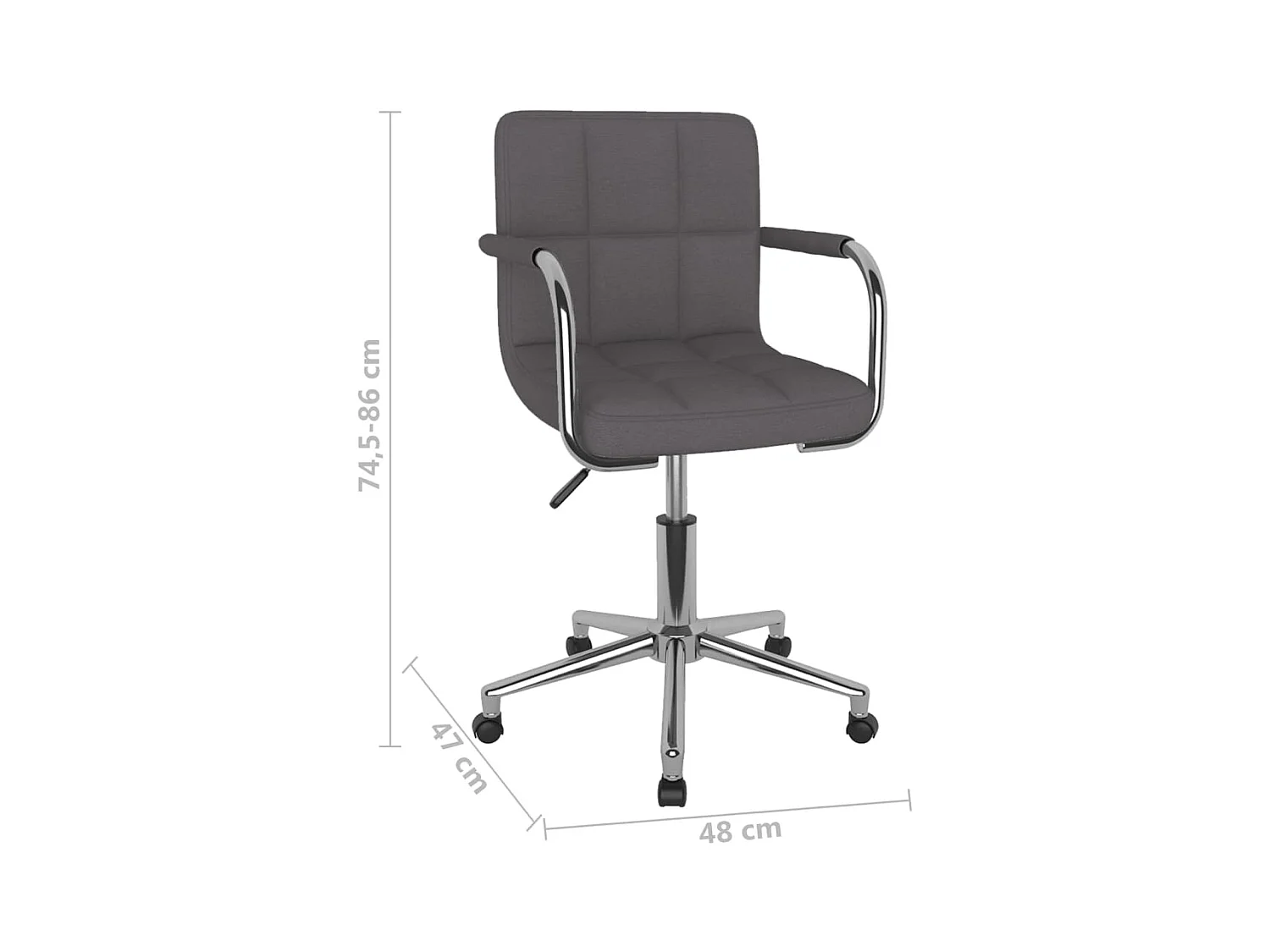 Chaise pivotante de salle à manger Taupe Tissu