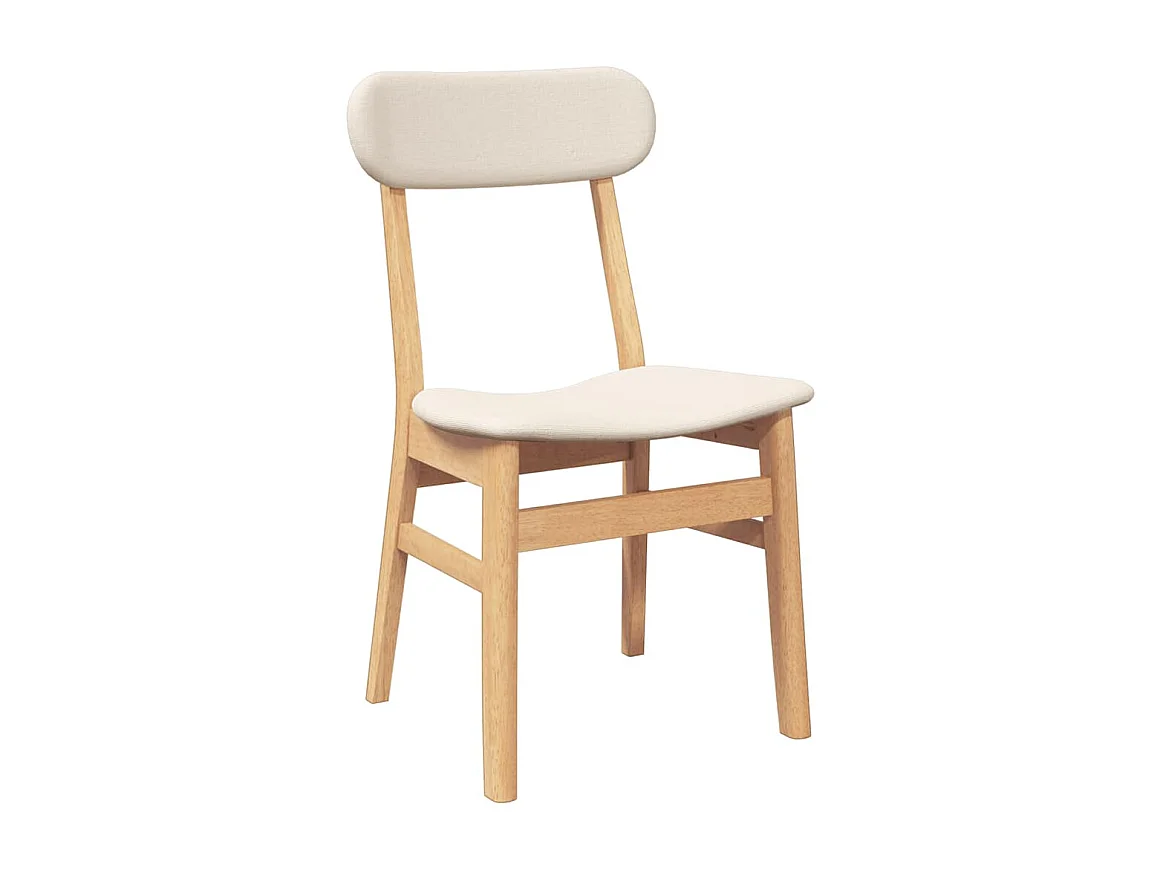 Chaises à manger coussins 2 pièces bois massif caoutchouc