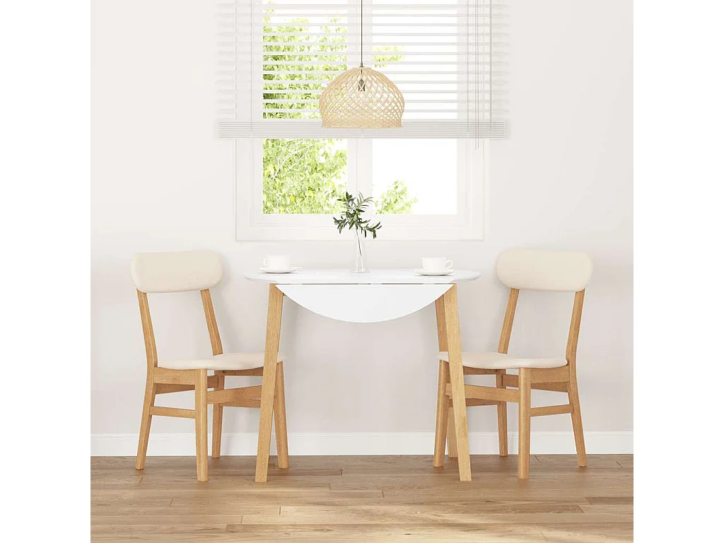 Chaises à manger coussins 2 pièces bois massif caoutchouc