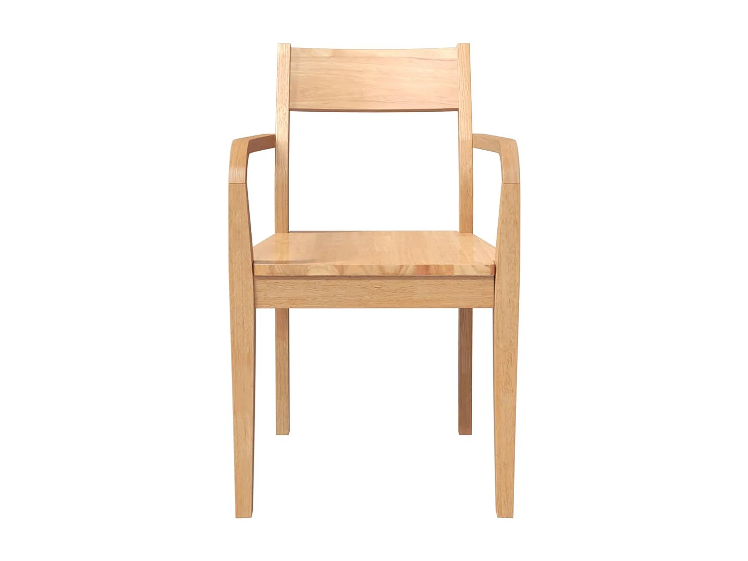 Cadeiras de jantar 2 peças madeira seringueira maciça natural