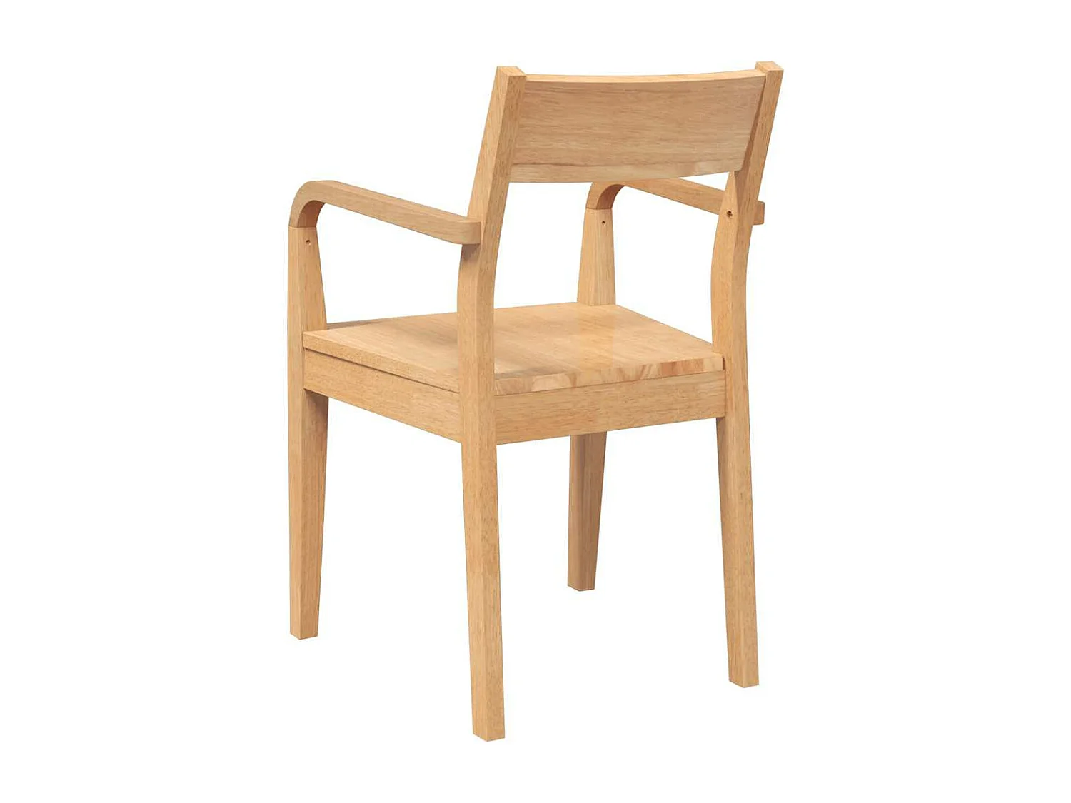 Chaises à manger 2 pièces bois massif naturel caoutchouc