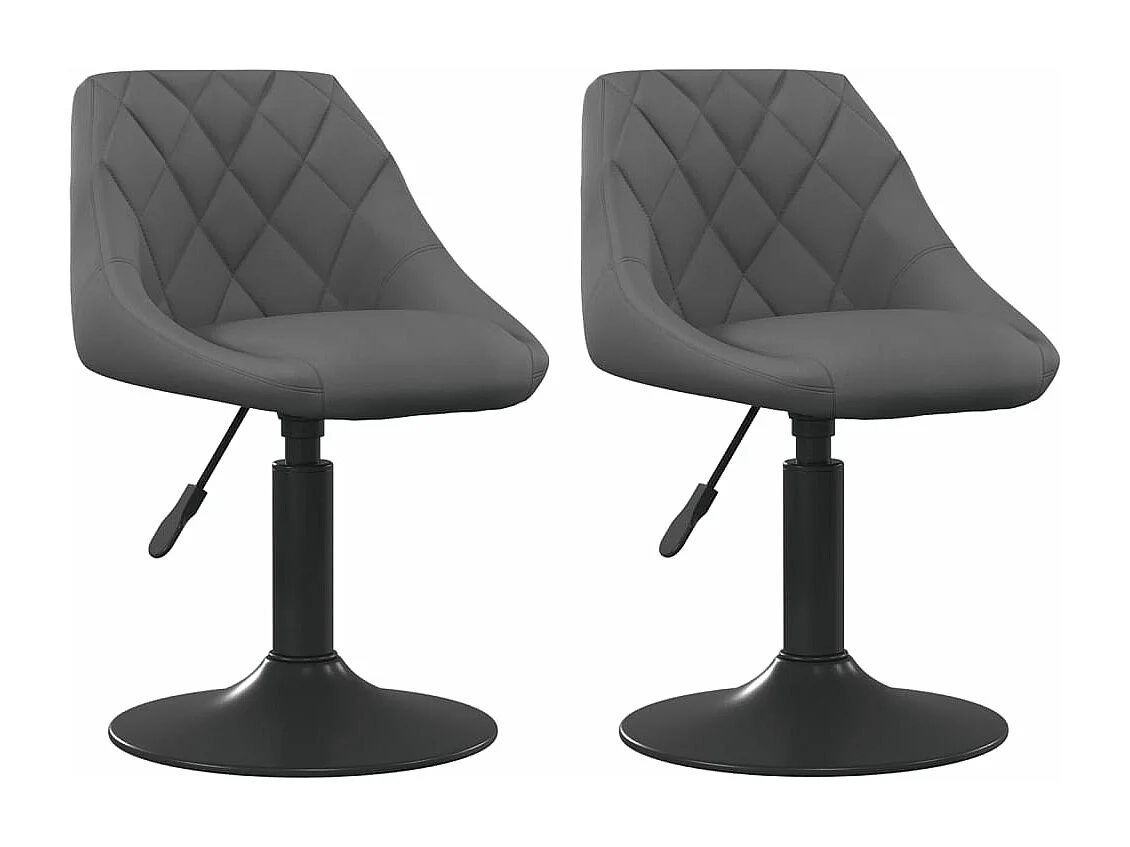 Sillas de comedor giratorias 2 unidades terciopelo gris oscuro