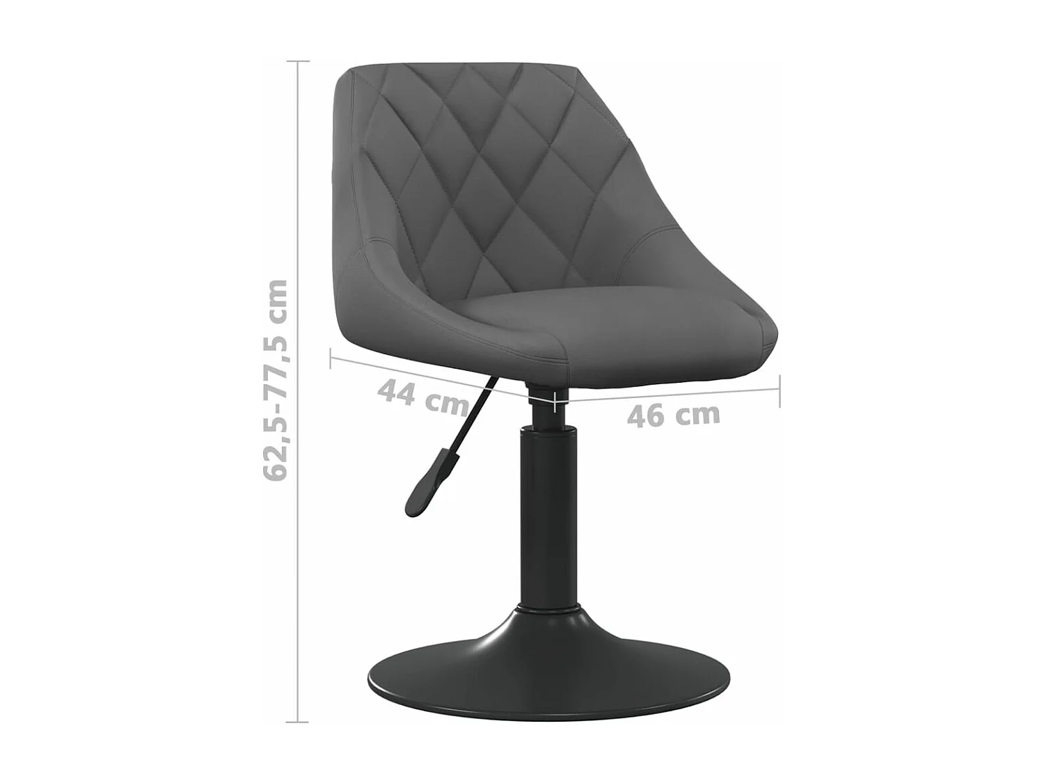 Sillas de comedor giratorias 2 unidades terciopelo gris oscuro