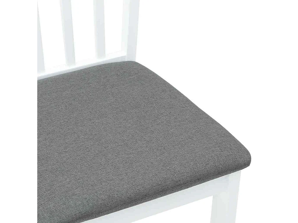 Eetkamerstoelen met kussens 2 st massief hout rubber wit