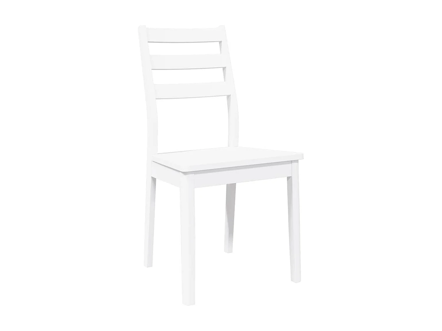 Chaises à manger 2 pièces blanc bois massif caoutchouc