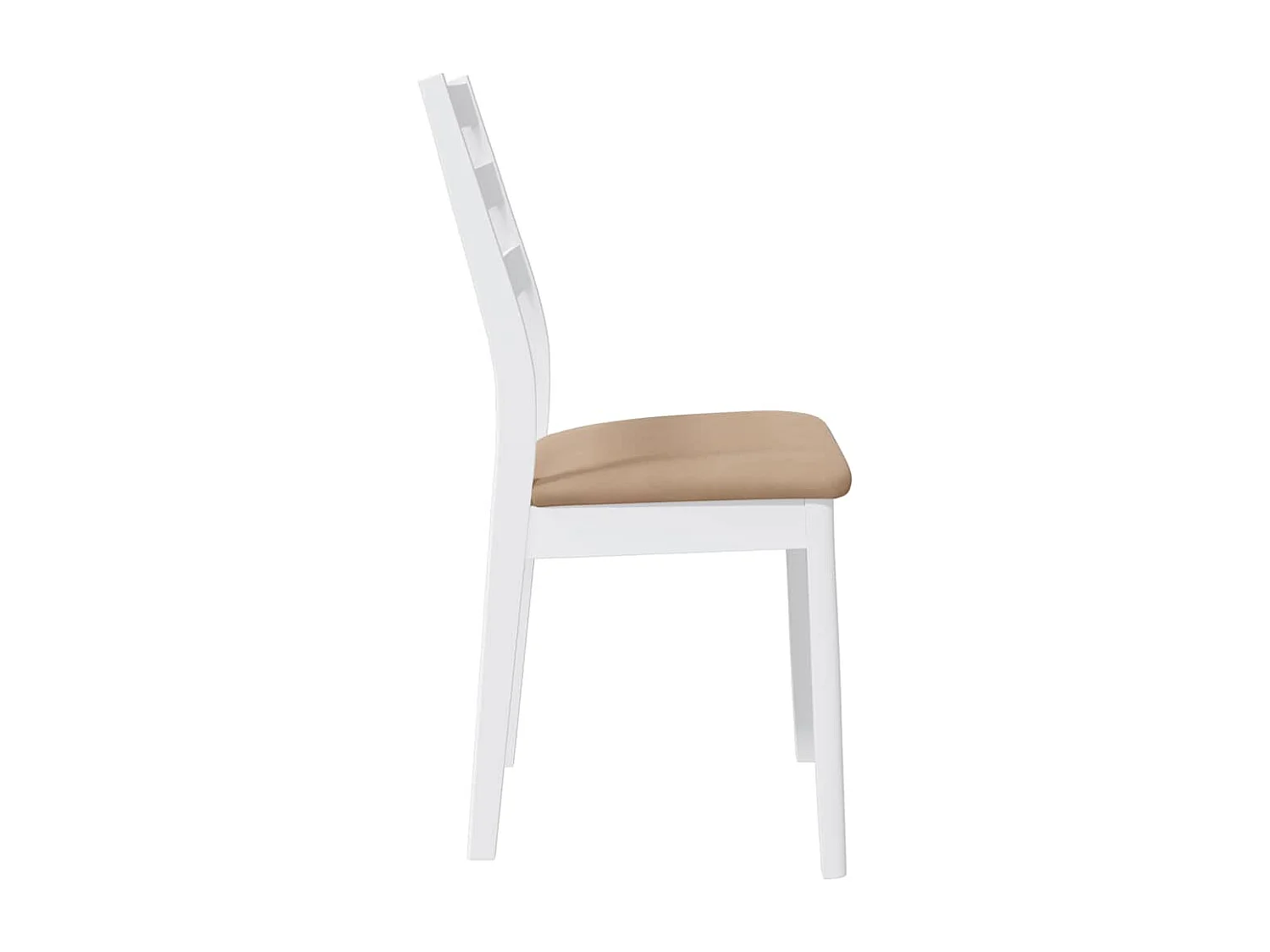 Chaises à manger coussins 2 pièces blanc bois massif caoutchouc