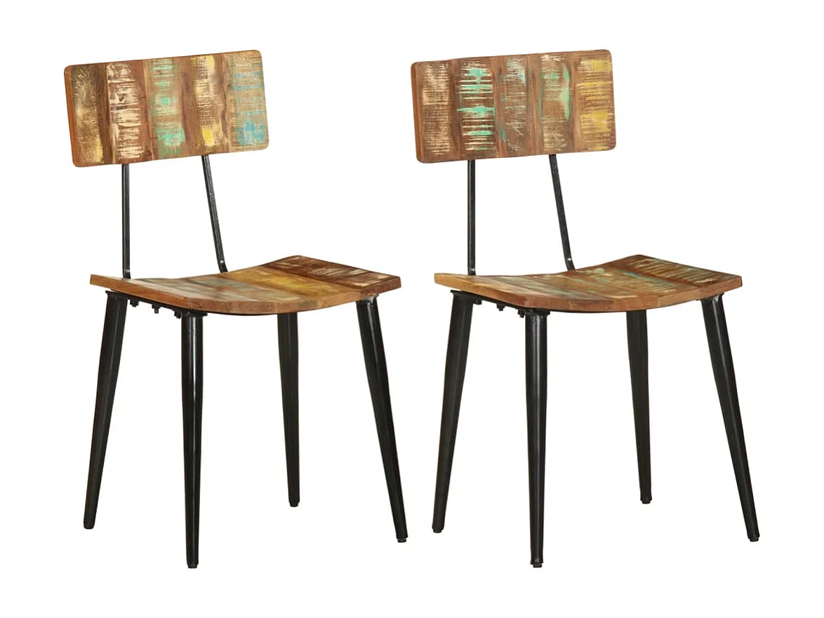 Chaises de salle à manger 2 pièces Bois de récupération solide