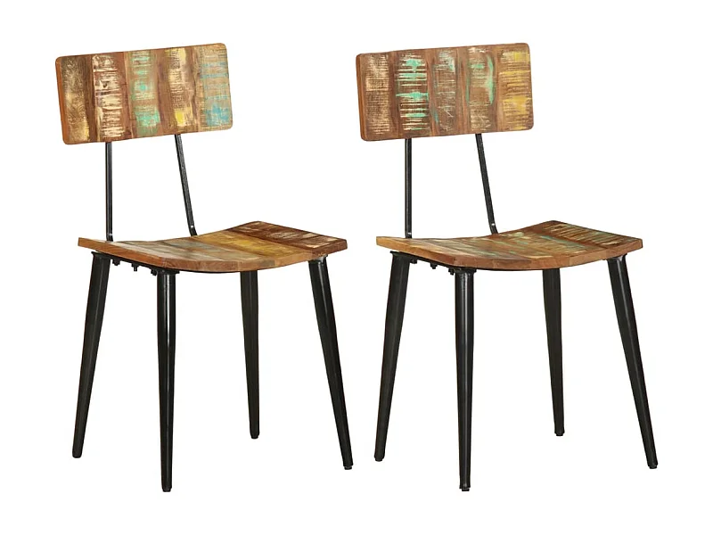 Chaises de salle à manger 2 pièces Bois de récupération solide