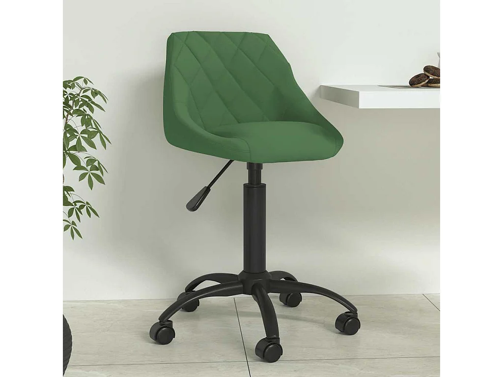 Chaise de salle à manger Vert foncé Velours