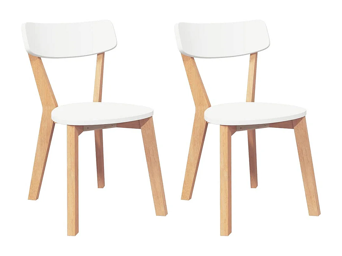 Sillas de comedor 2 unidades madera maciza de caucho