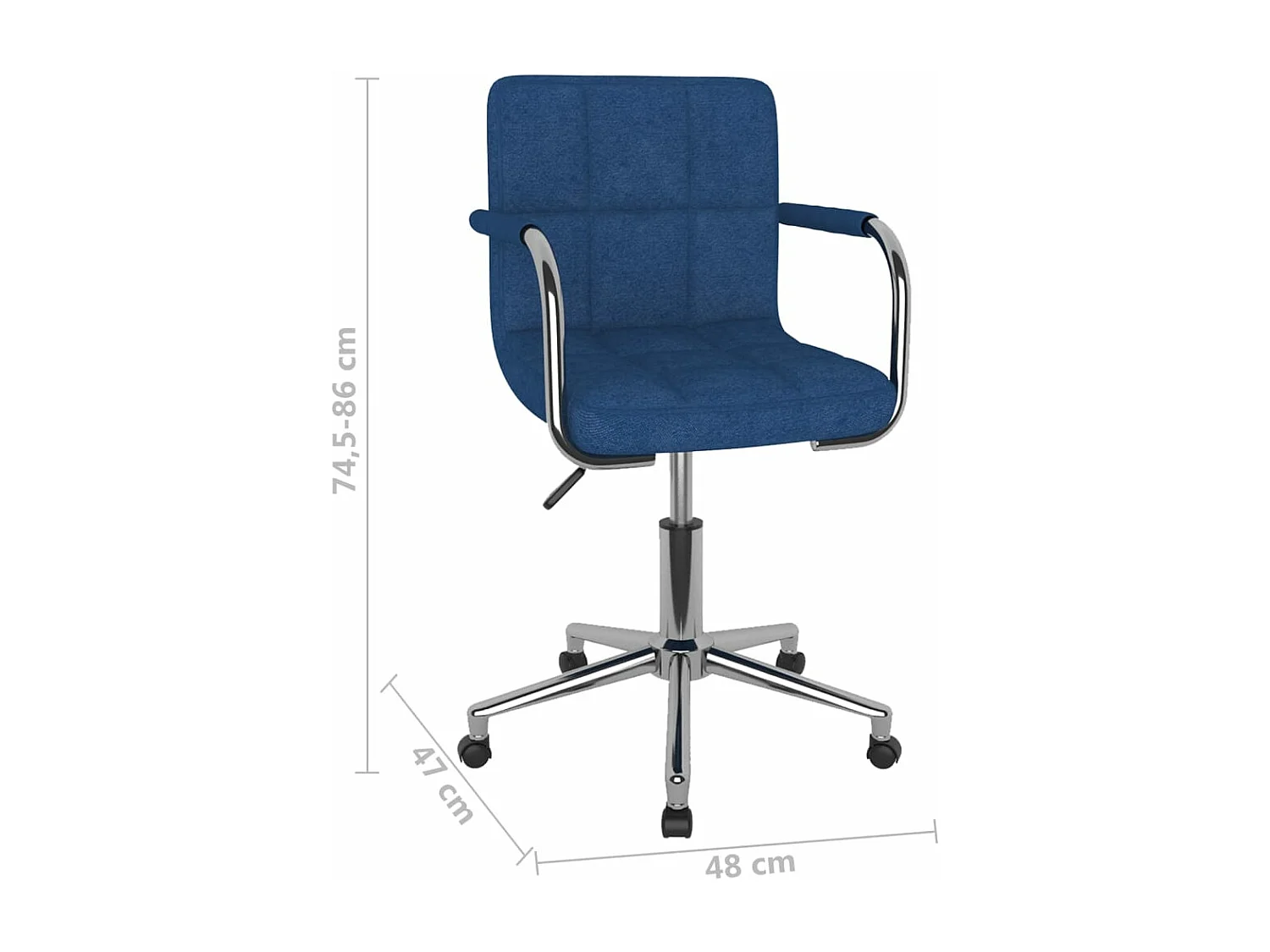 Silla de comedor giratoria tela azul