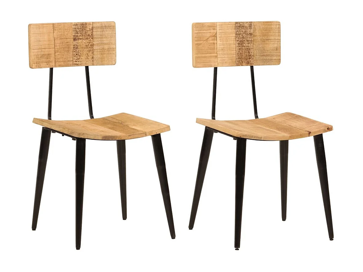 Sillas de comedor 2 unidades madera maciza de mango 44x40x80 cm