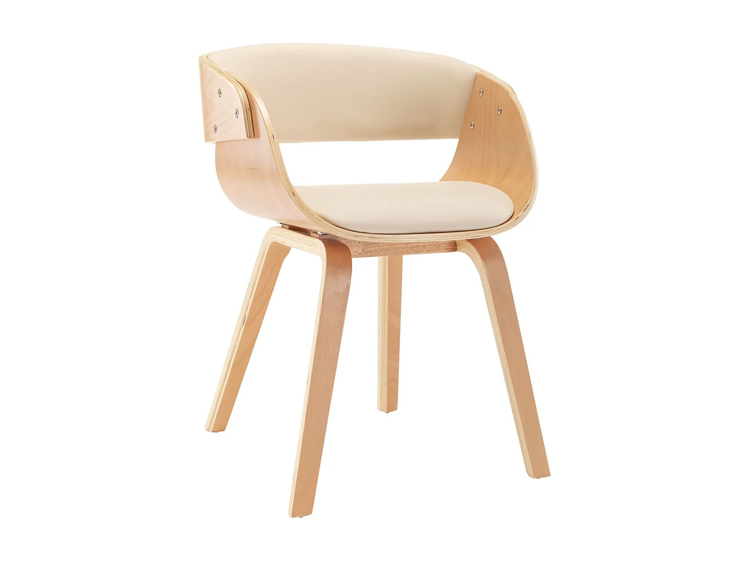 Chaise à manger Crème Bois courbé et similicuir