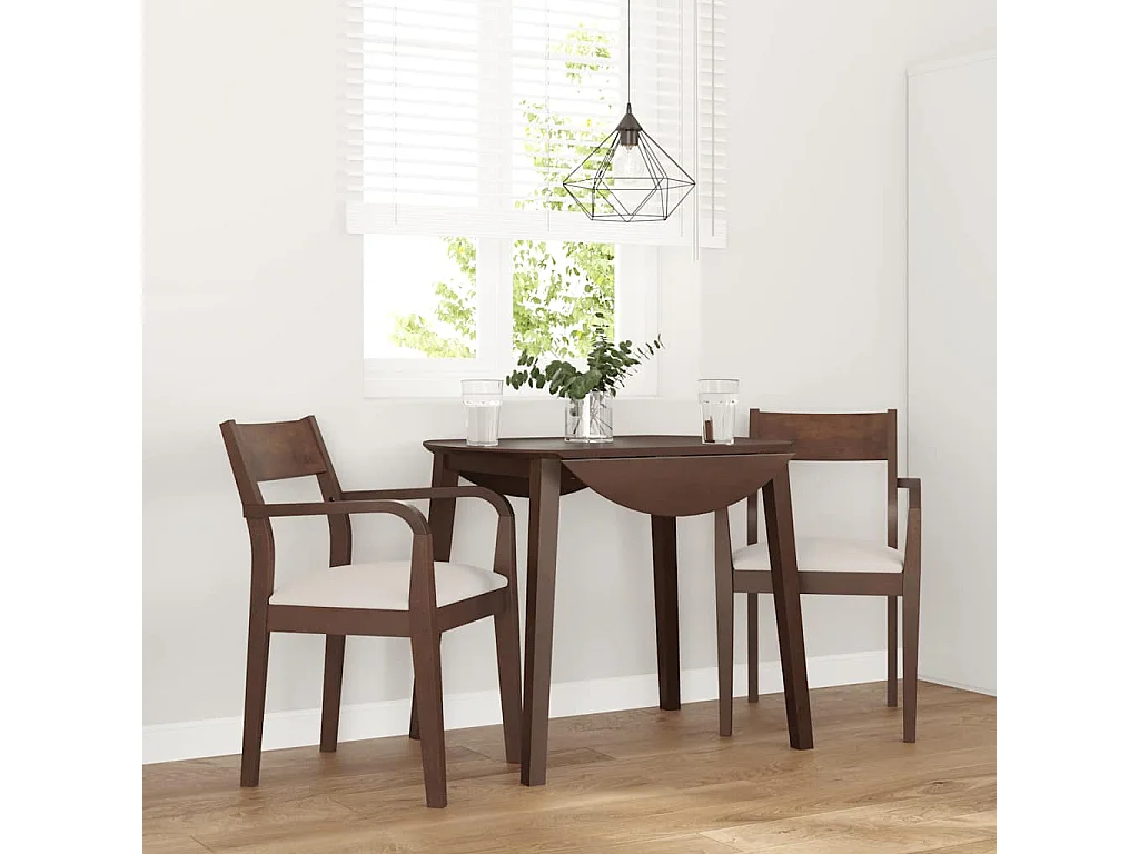 Chaises à manger coussins 2 pièces marron bois massif caoutchouc