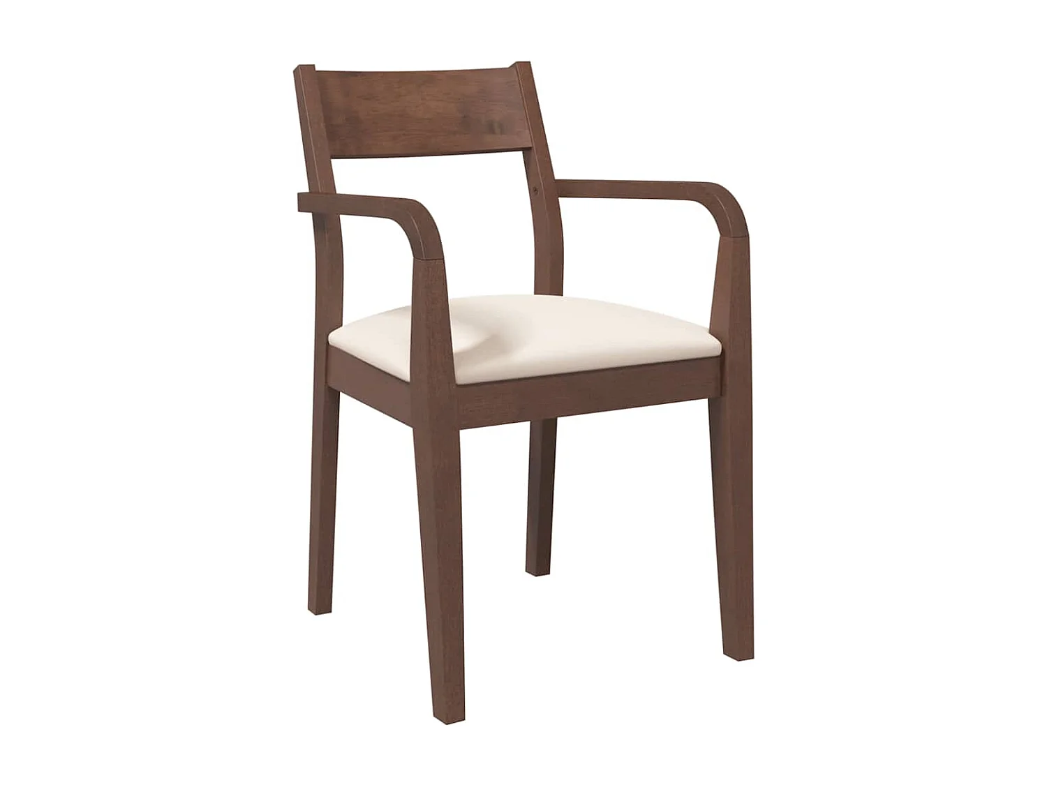 Chaises à manger coussins 2 pièces marron bois massif caoutchouc