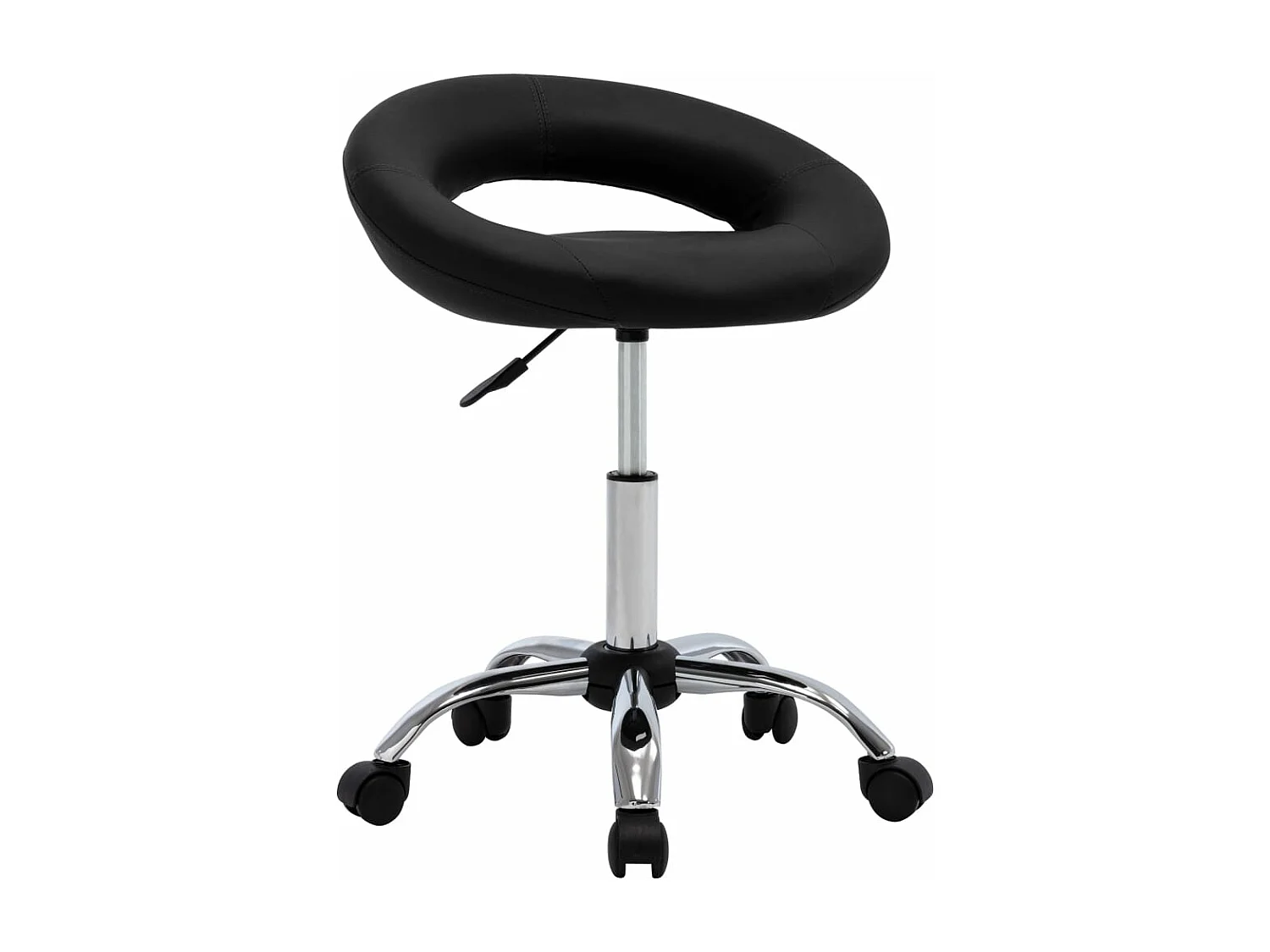 Silla de comedor giratoria cuero sintético negro