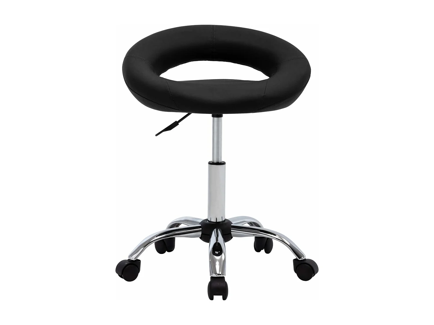 Silla de comedor giratoria cuero sintético negro