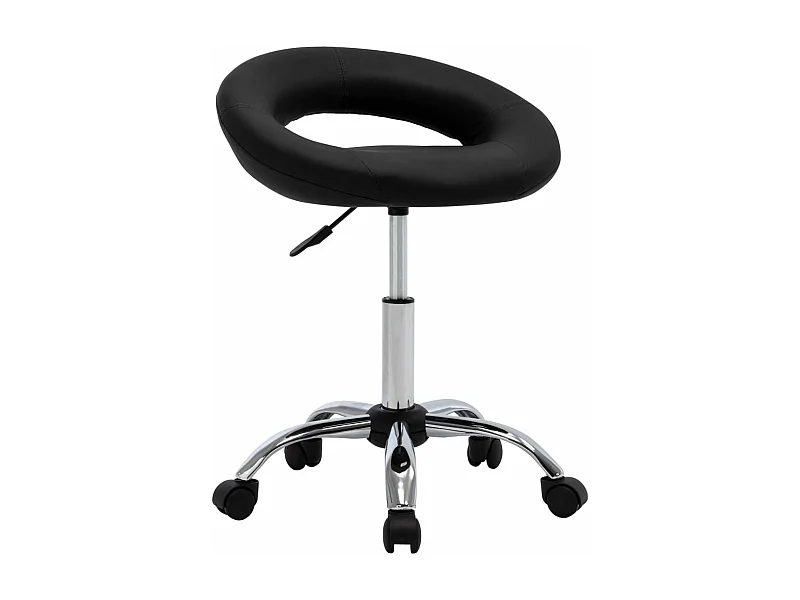 Chaise pivotante de salle à manger Noir Similicuir