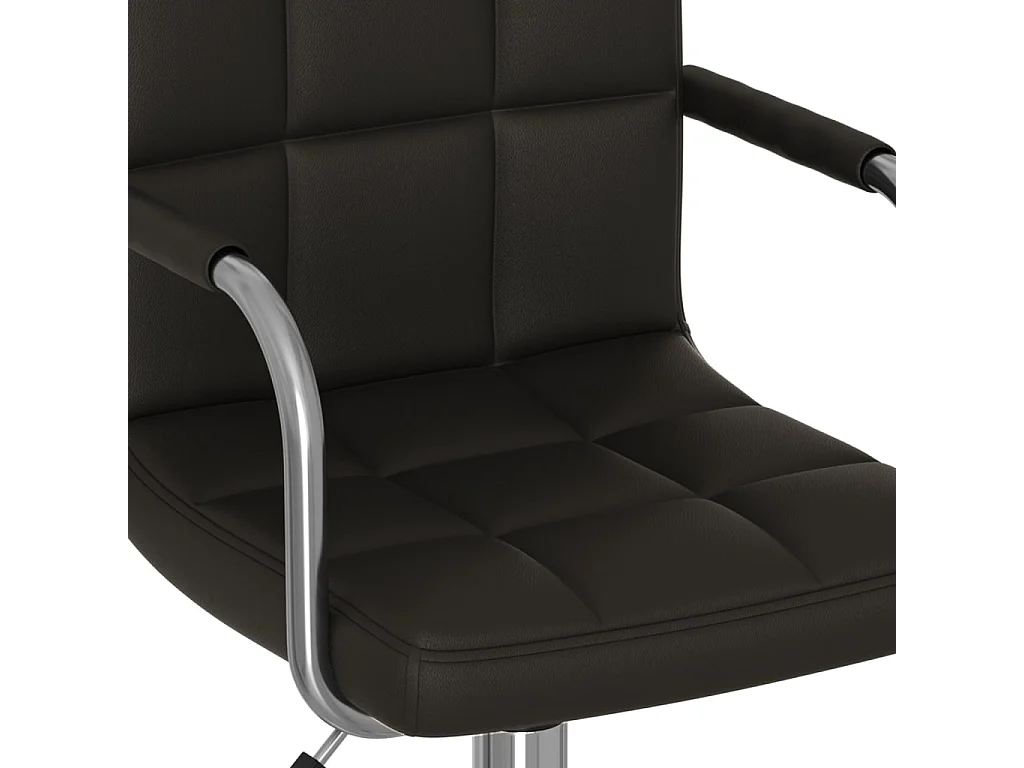 Silla de comedor giratoria cuero sintético negro