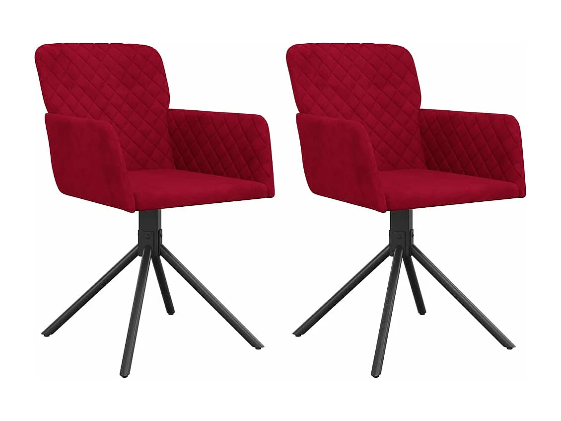 Sillas de comedor giratorias 2 unidades terciopelo rojo tinto