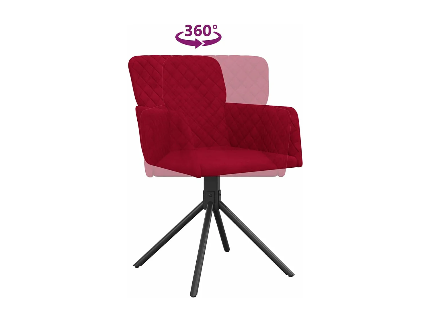 Sillas de comedor giratorias 2 unidades terciopelo rojo tinto