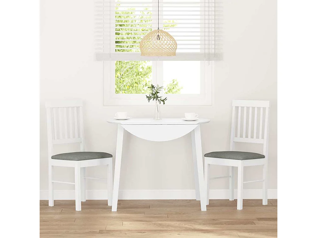 Sillas de comedor con cojines 2unidades madera maciza blanco caucho