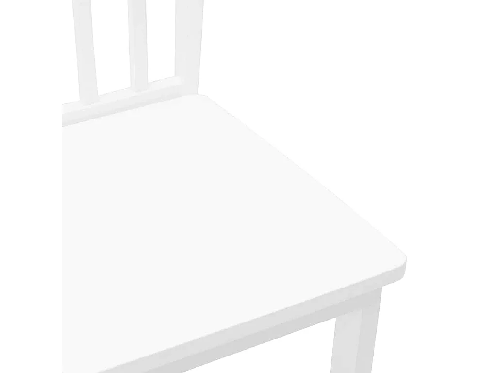 Chaises à manger 2 pièces blanc bois massif caoutchouc