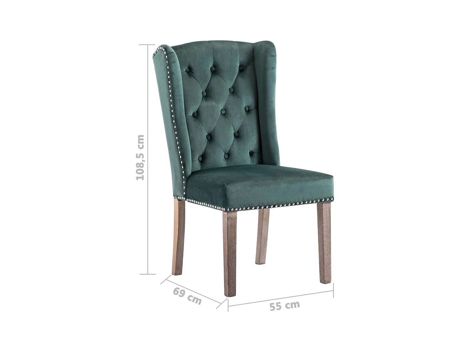 Chaise de salle à manger Vert foncé Velours