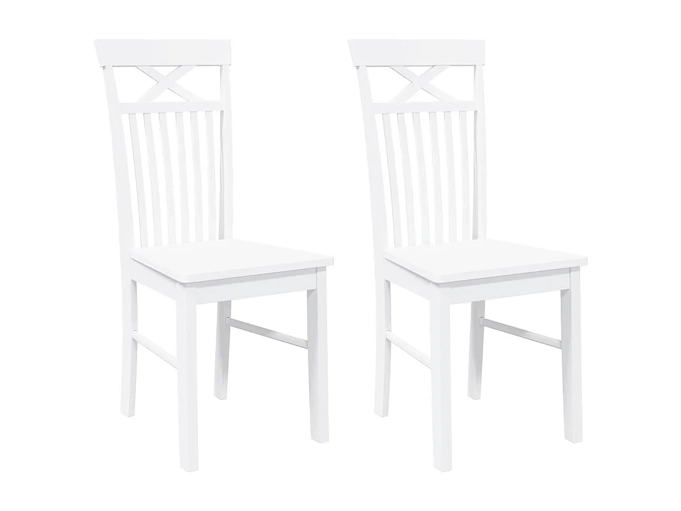 Eetkamerstoelen 2 st massief hout rubber wit