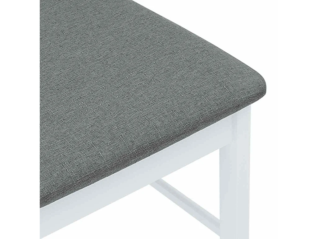 Eetkamerstoelen met kussens 2 st massief hout rubber wit