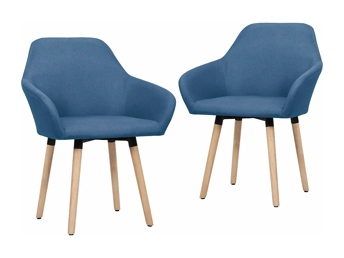Sillas de comedor 2 unidades tela azul