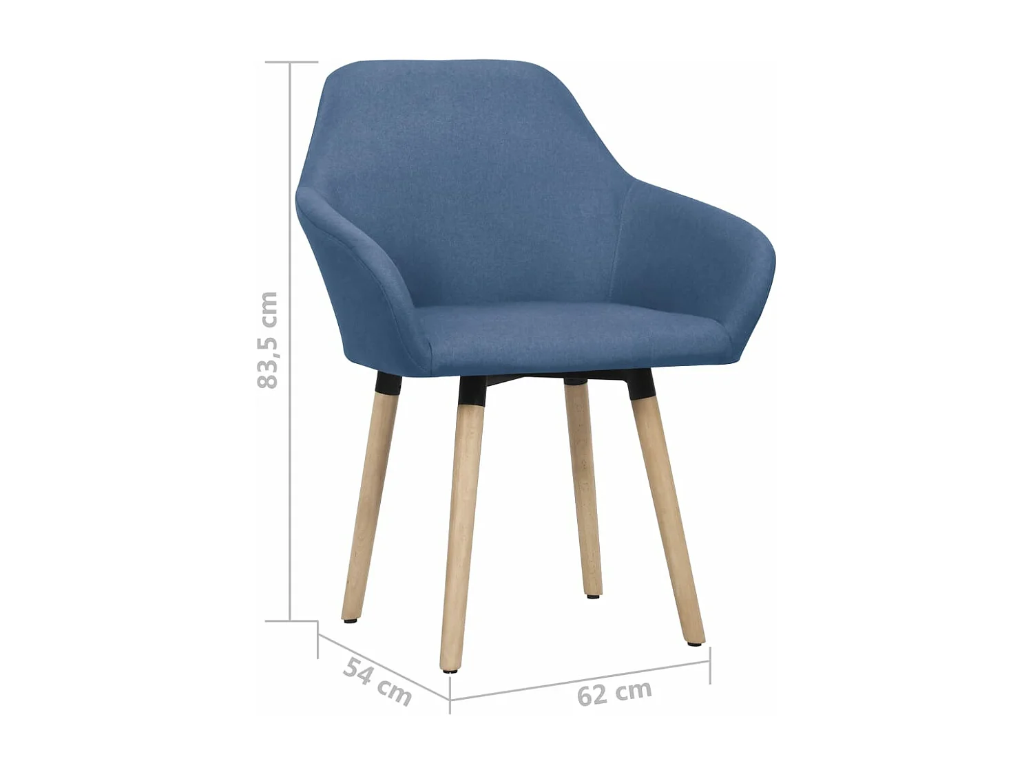 Sillas de comedor 2 unidades tela azul
