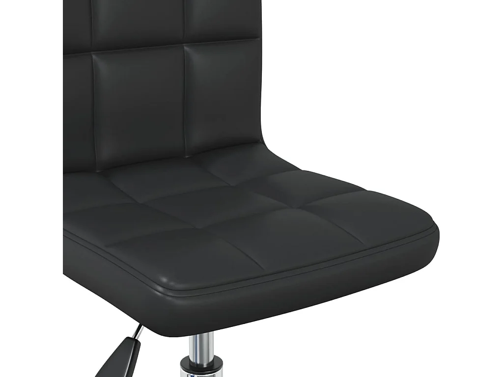 Chaise pivotante de salle à manger Noir Similicuir